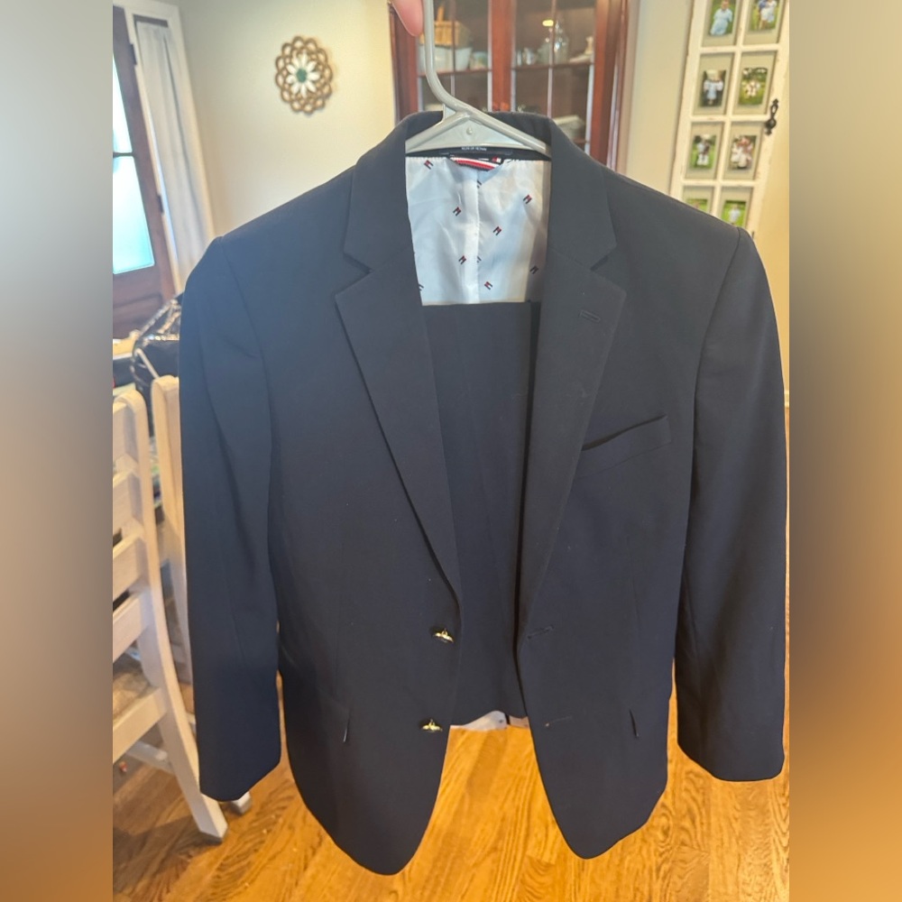 Boys size 12 Tommy Hilfiger suit jacket snd pants.